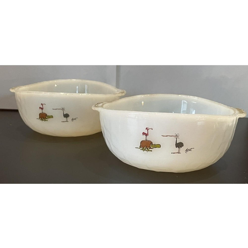 Vtg Anchor Hocking Fire King BC Comics Salad Cereal Bowls Set Of 2 Johnny Hart
